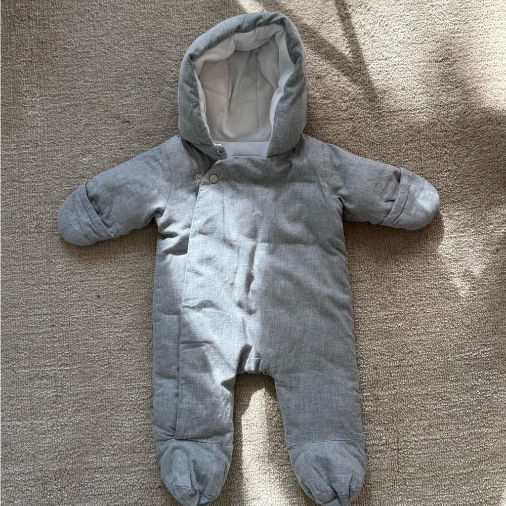 Jacadi Cozy Gray Hooded Footie